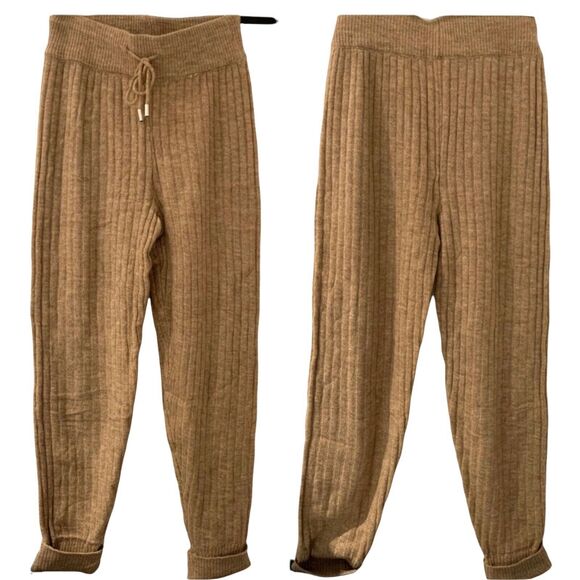 Free People Around the Clock Joggers Tan Army Pants Sz Small Brown Pullover - Picture 5 of 8